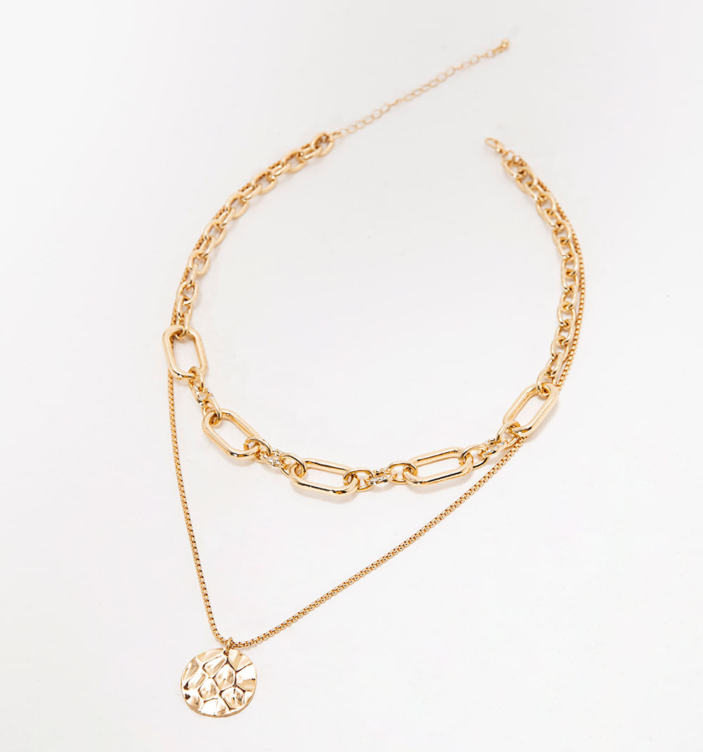 Gargantilla eslabones con collar  dije m
