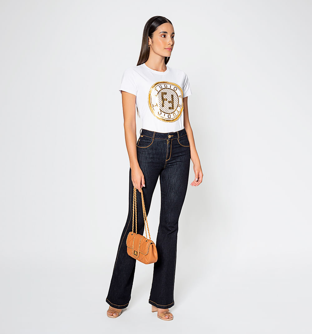 Chaqueta denim dos bolsillos con cristal