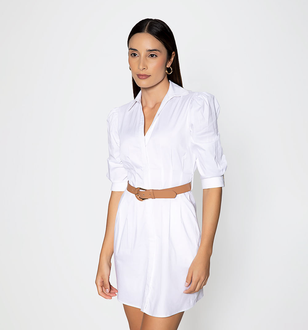Vestido corte de tiras con escote pelica