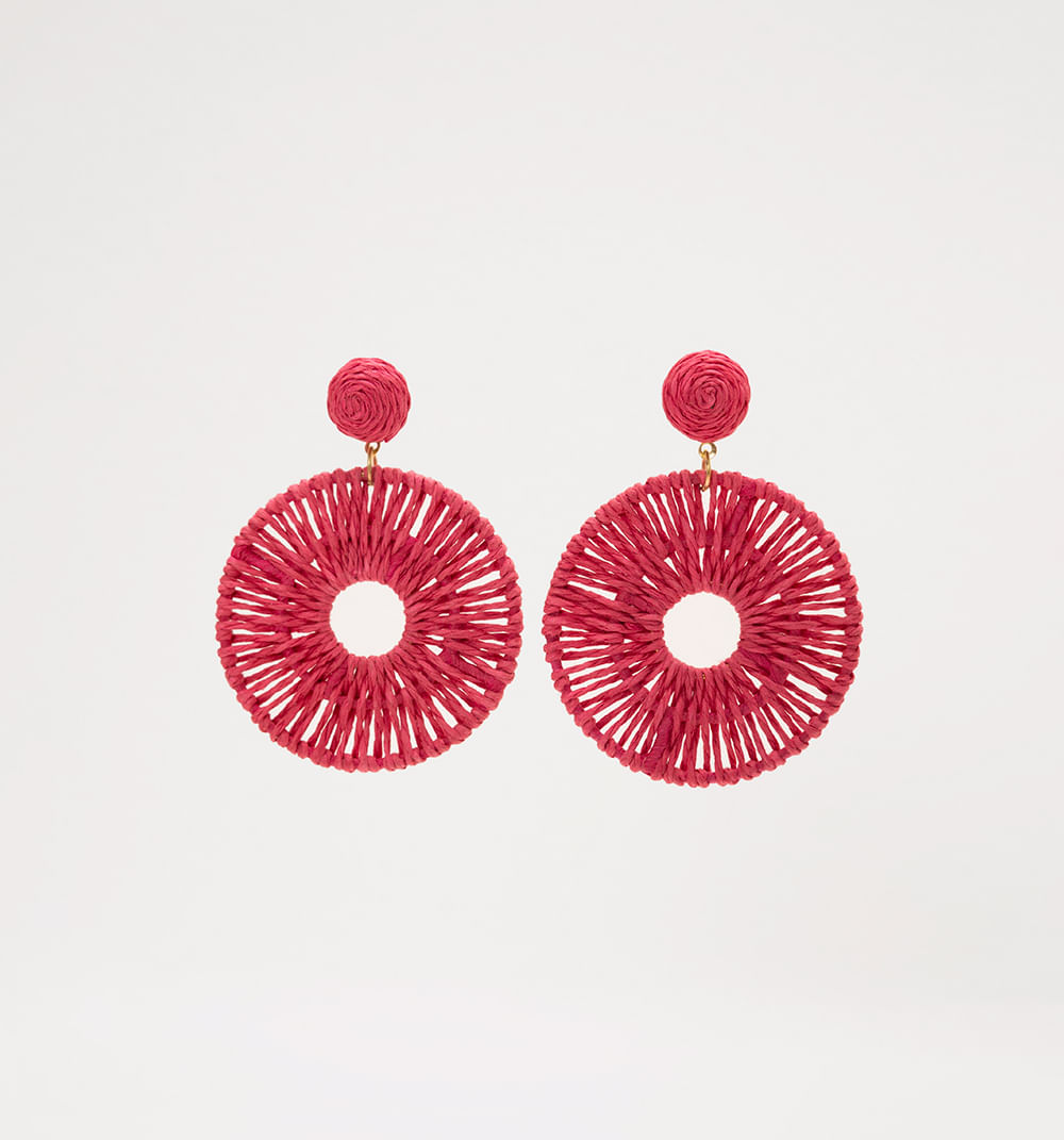 Aretes circulares tejidos