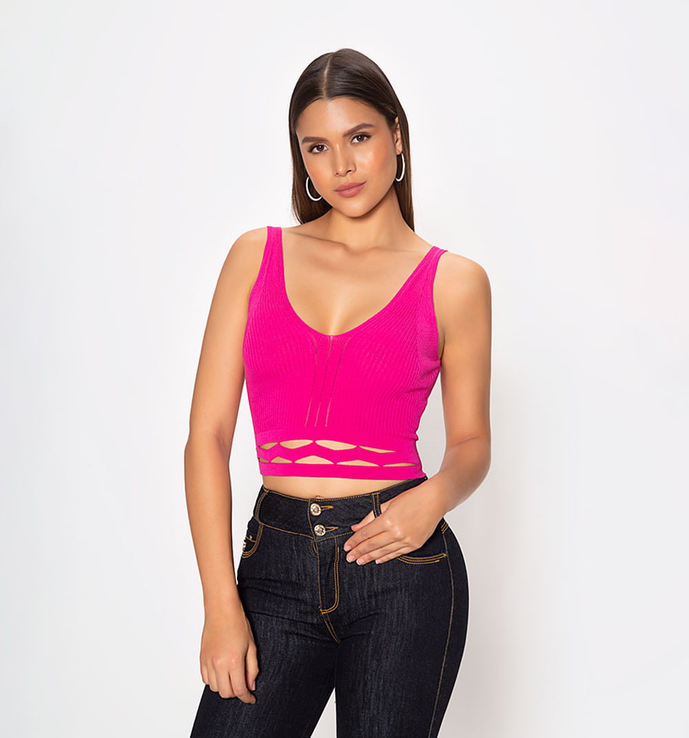 Blusa tejida con detalle en e bajo