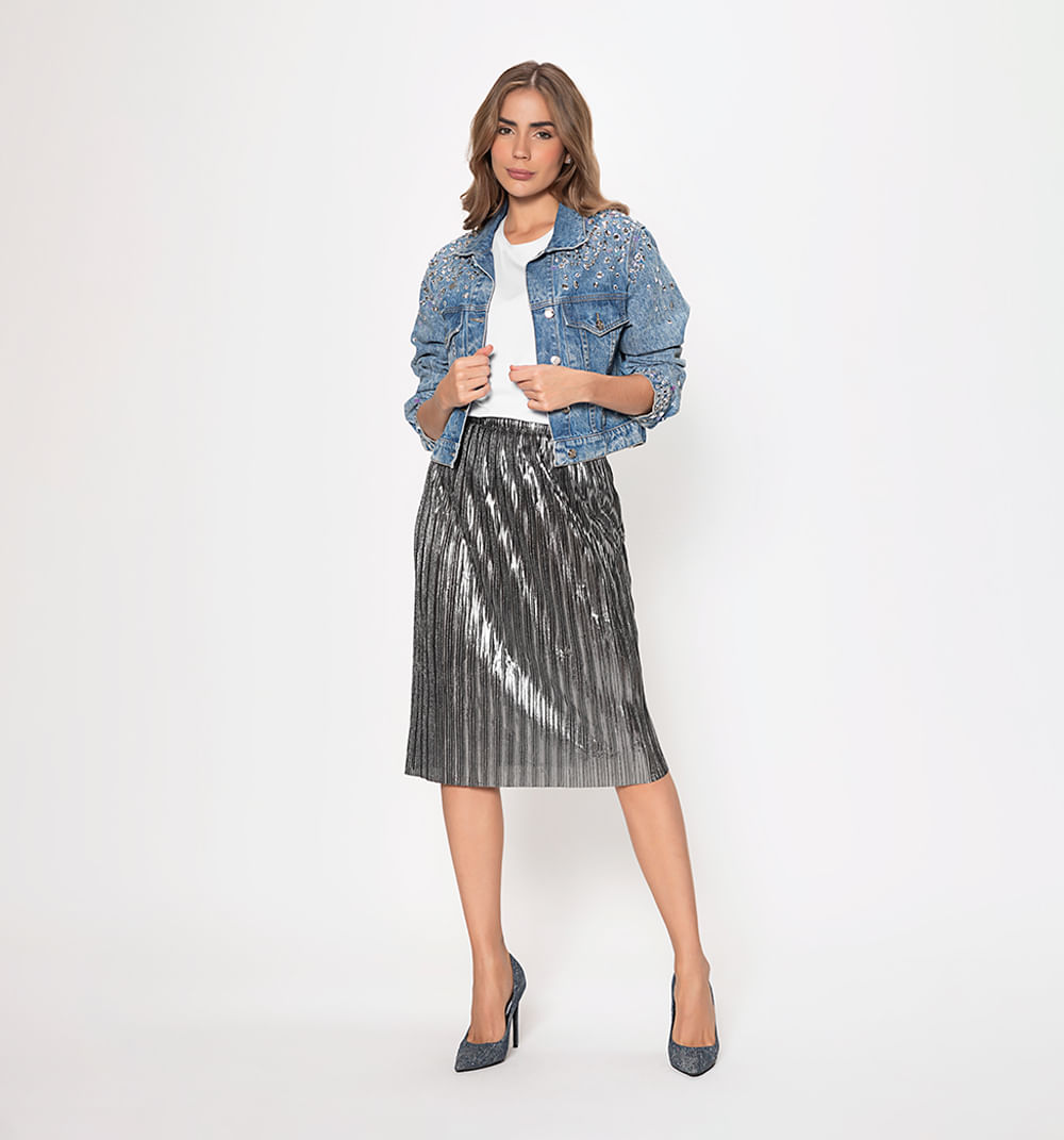 Falda midi plisada
