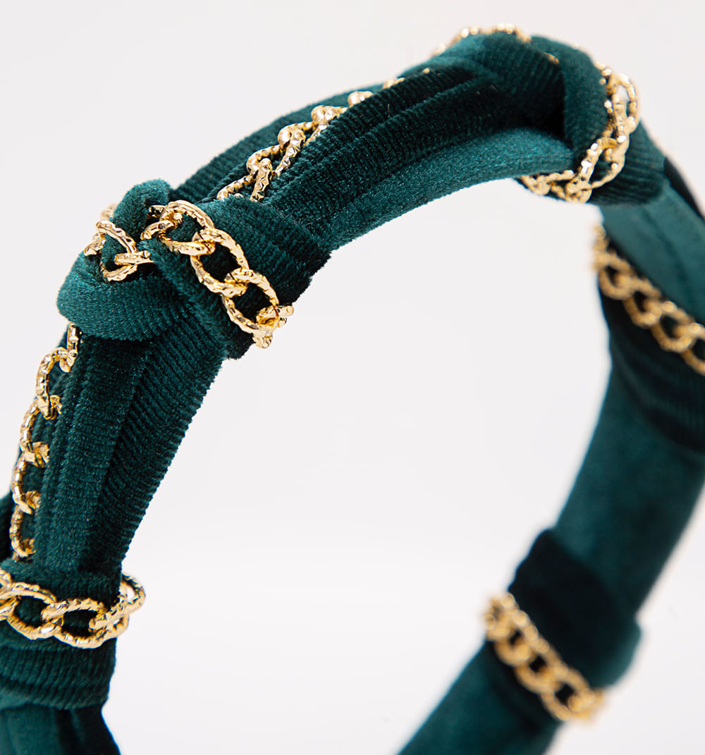 Diadema terciopelo con cadena