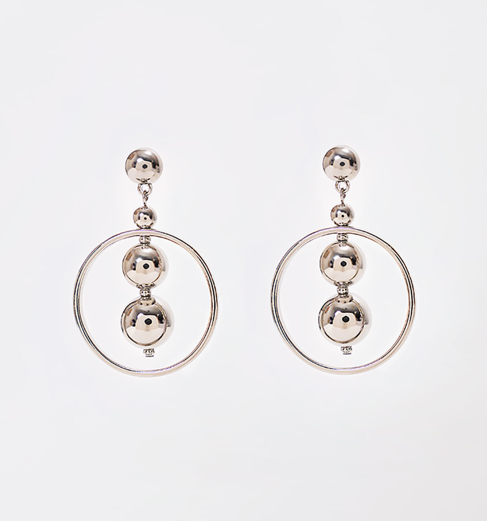Aretes aros con esferas