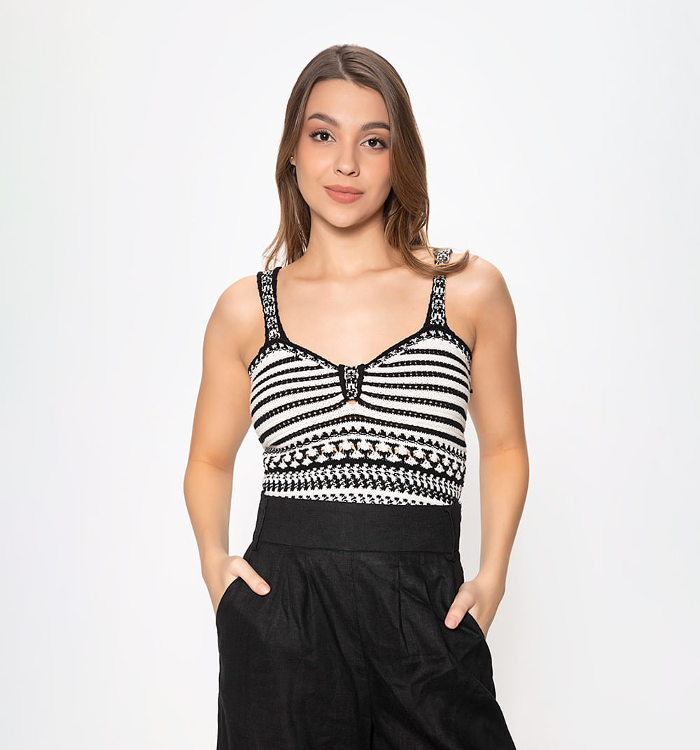 Blusa tejida a rayas