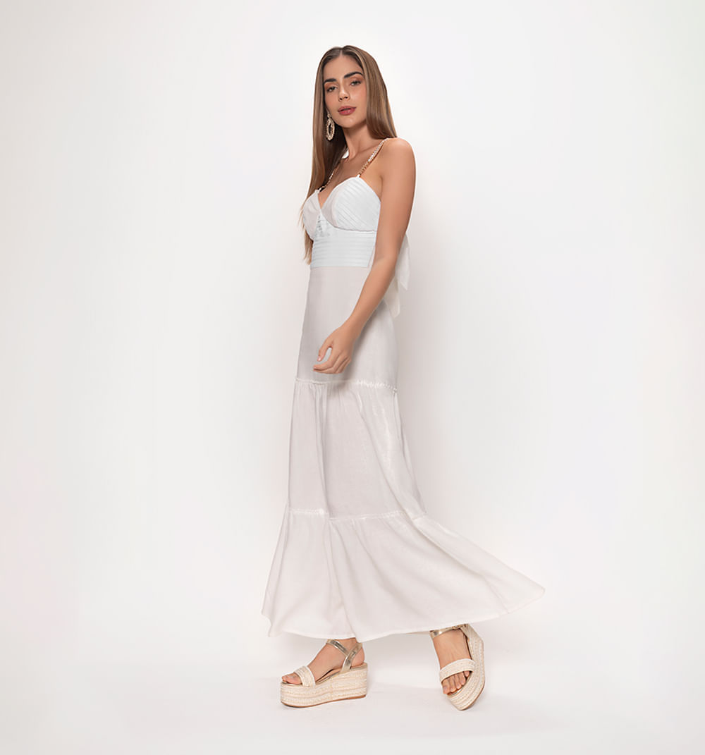 Vestido largo con alforzas