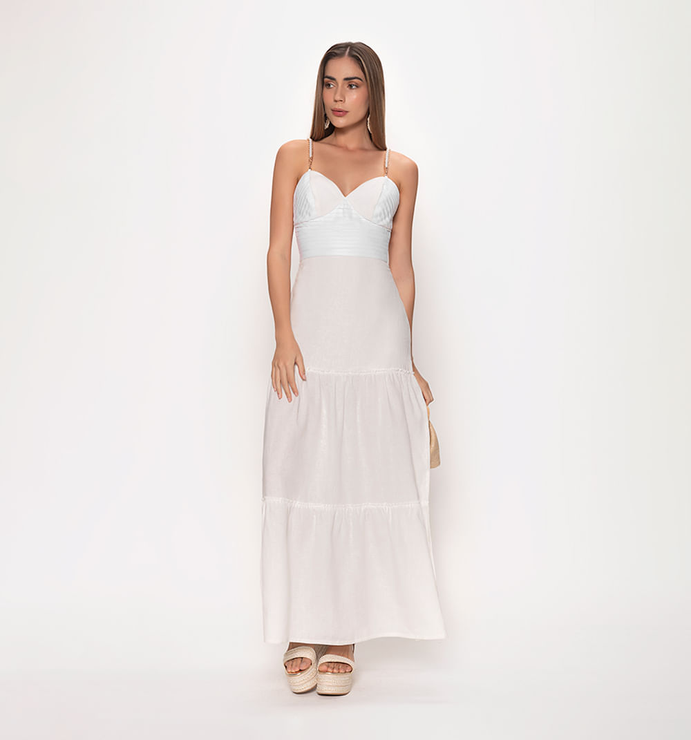 Vestido largo con alforzas