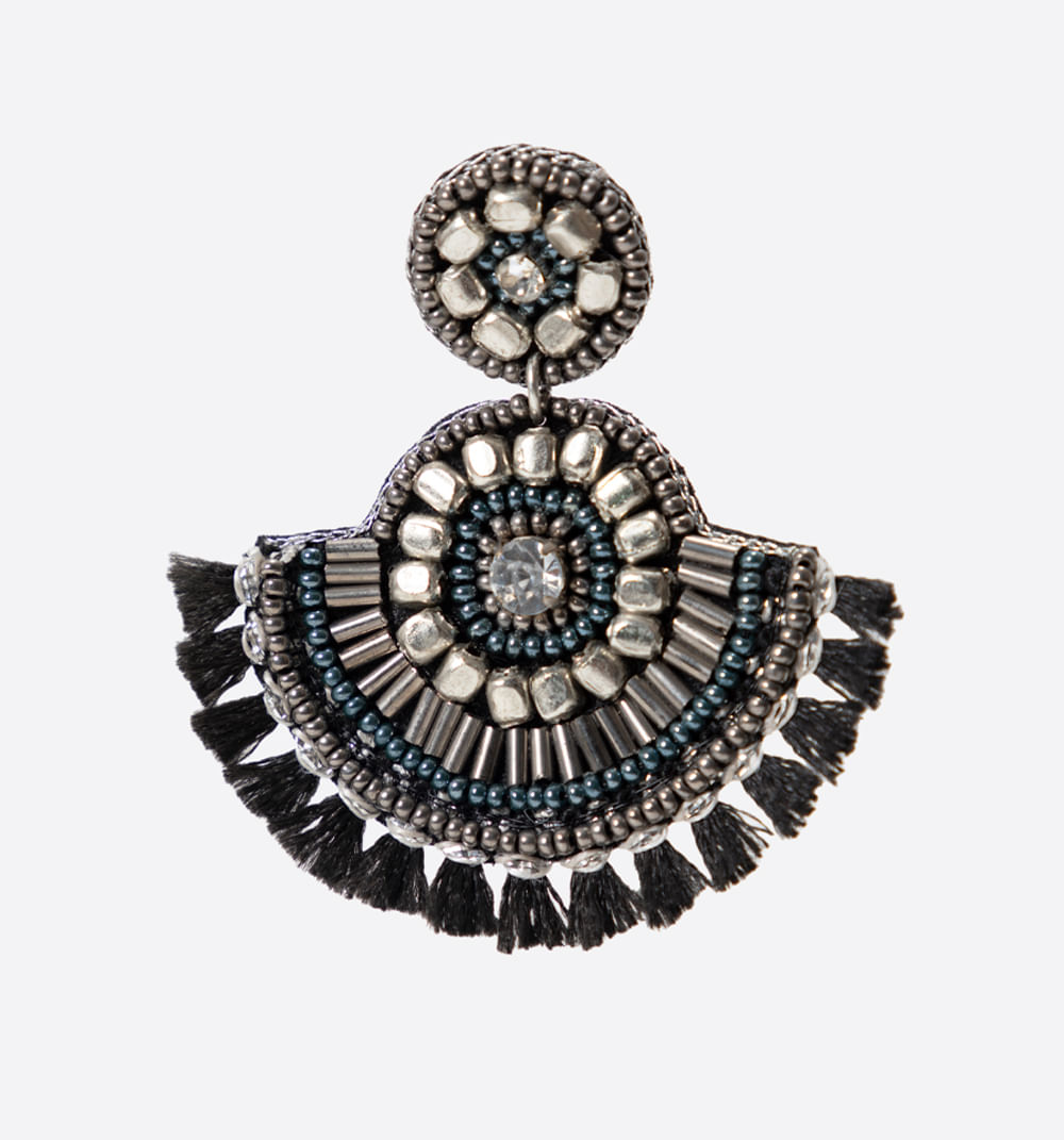 Aretes canutillos, mostacillas y cristal