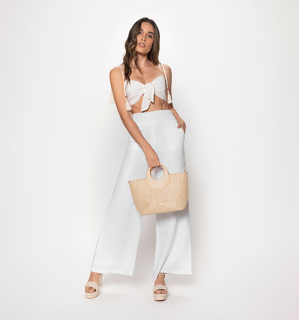 Crop top  de amarrar con múltiples pespu