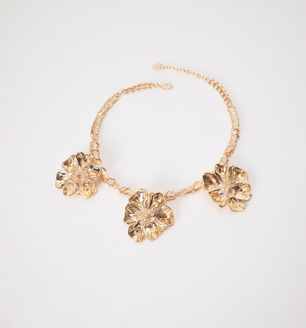 Collar chocker flores martilladas