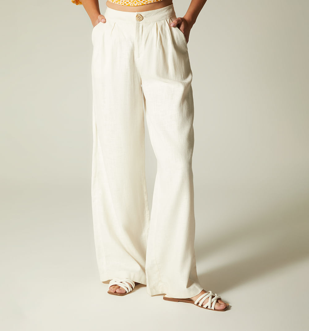 Pantalon palazo con prenses