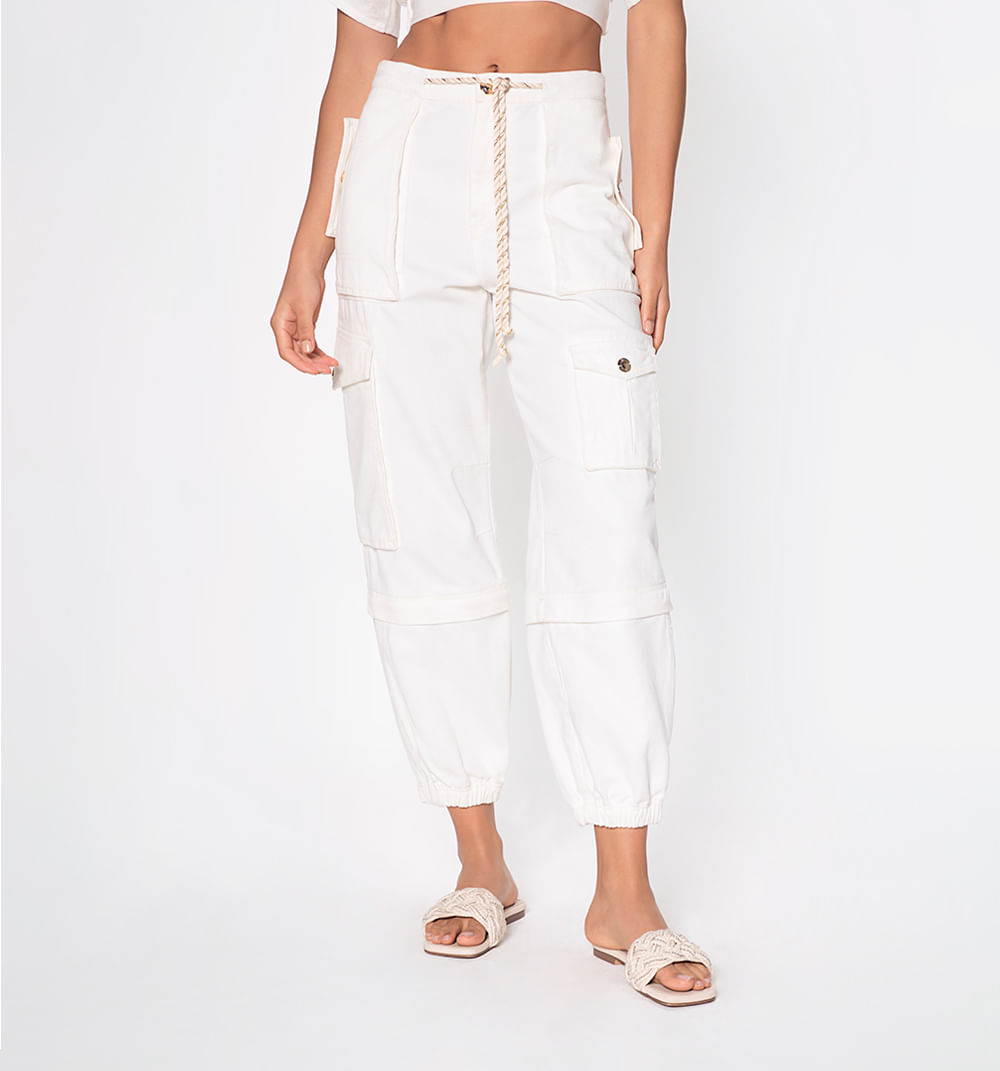 Jean jogger, tiro alto alto, bolsillos u