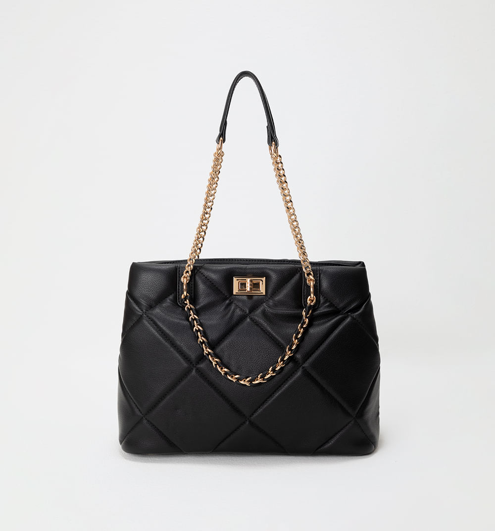 Bolso de hombro acolchado  con asa en ca