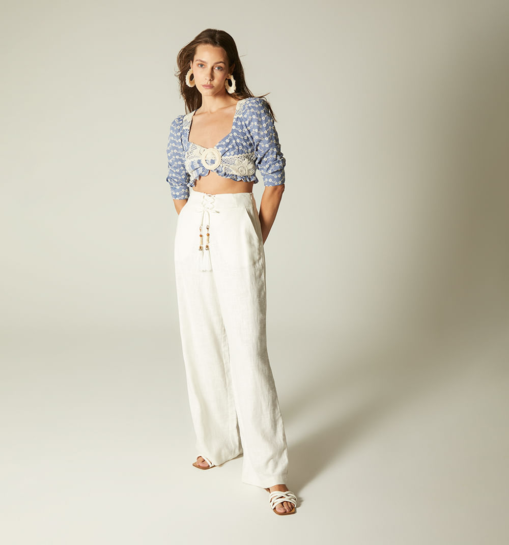 Blusa manga 3/4 con hebilla
