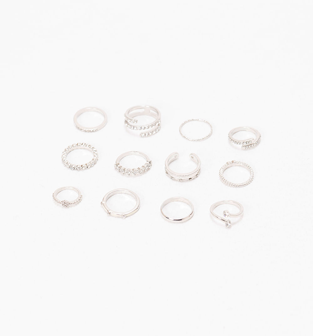 Anillos cristales set x 12