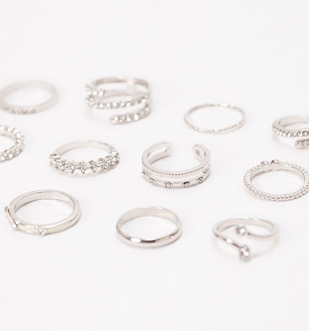 Anillos cristales set x 12