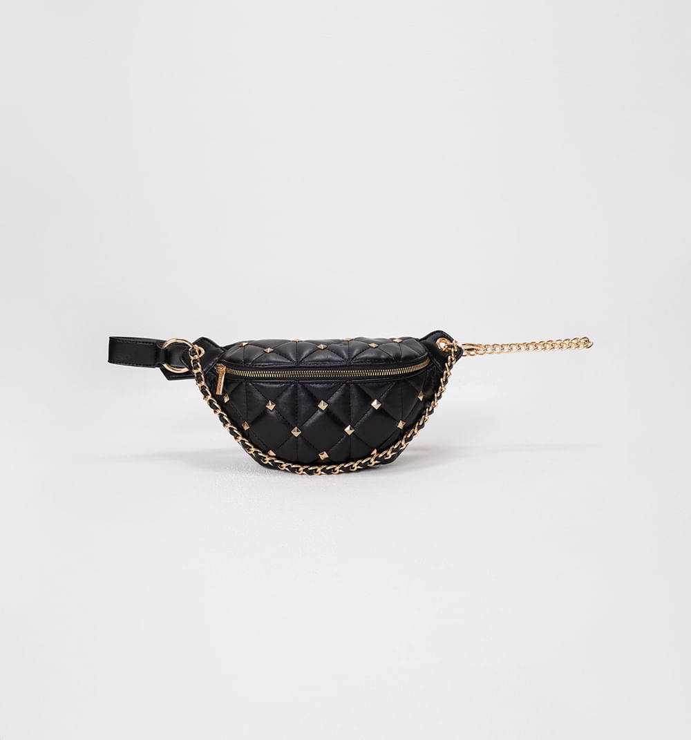 Bolso tipo  riñonera acolchado con tache