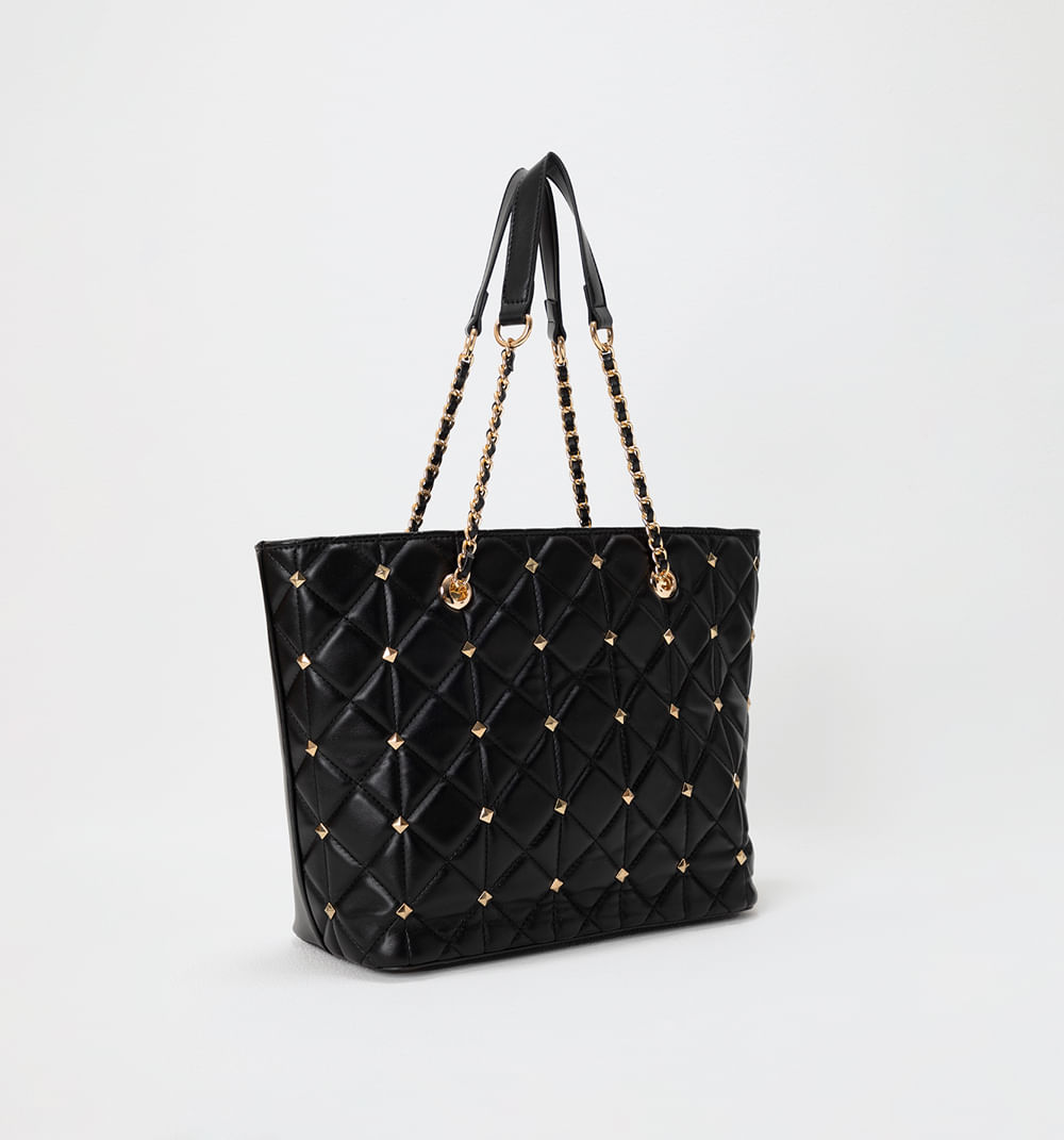 Bolso de hombro acolchado con taches  de