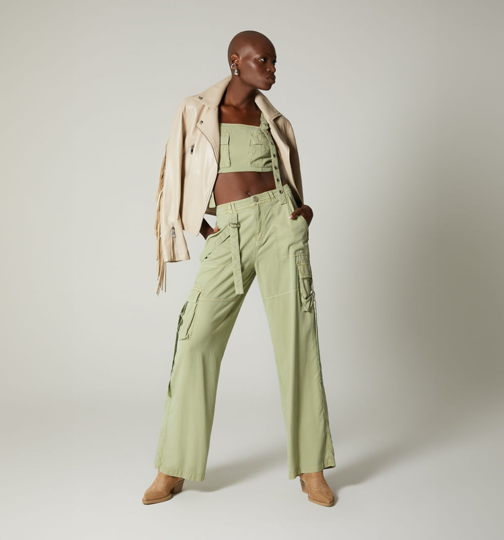 Blusa tiras, bolsillos utilitarios con t