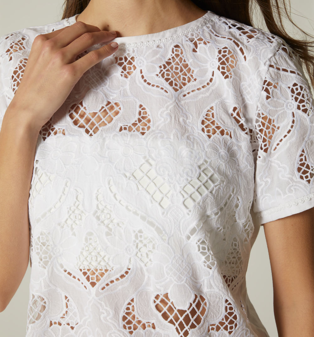 Blusa manga corta combinada