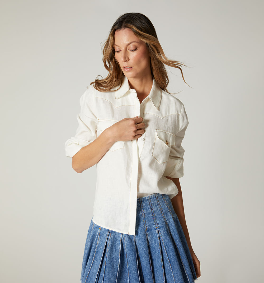 Camisera manga larga con hilo en constra