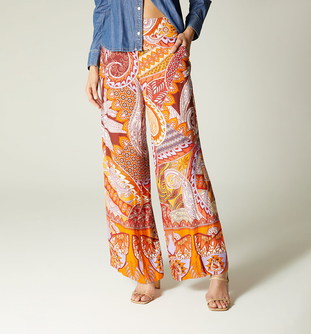 Pantalon tiro alto palazo