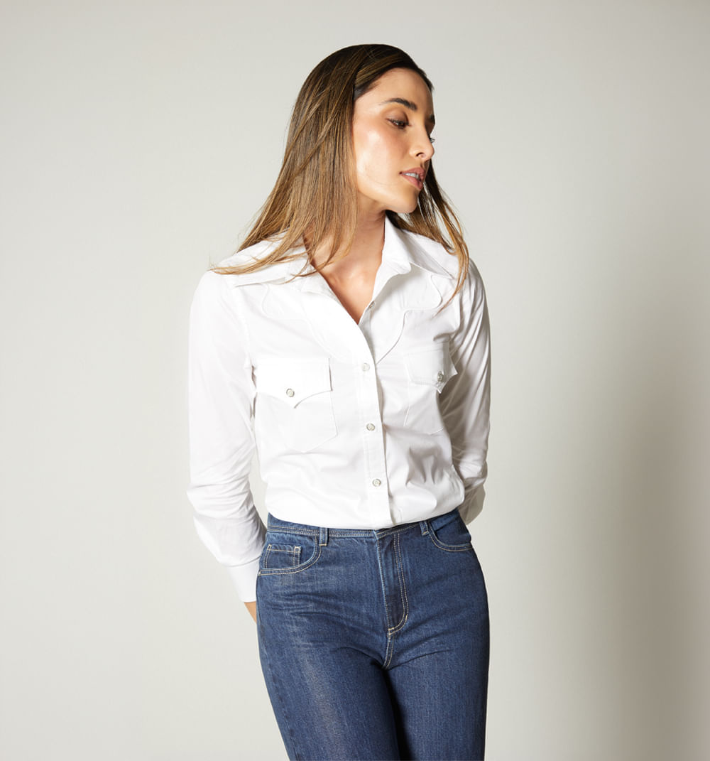 Blusa camisera manga larga, western