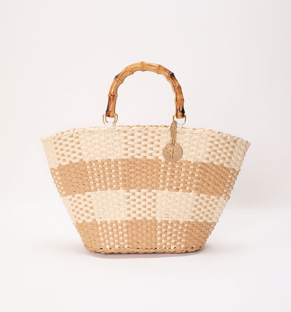 Bolso canasto bi color
