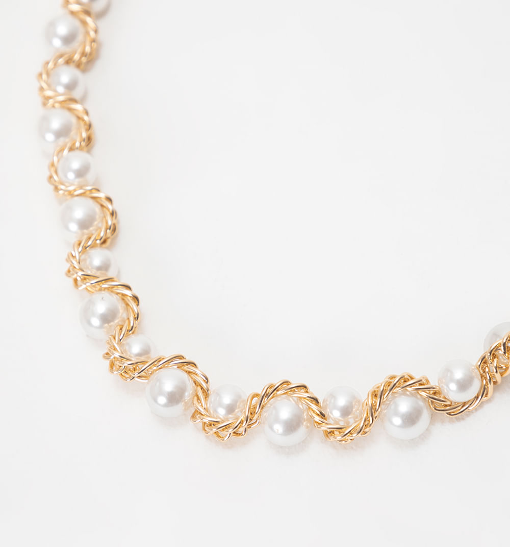 Collar chocker perlas y cadena