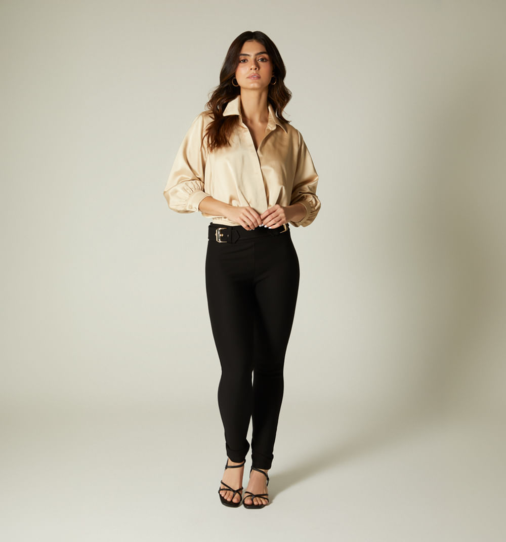 Leggins tiro alto bota pitillo con detal