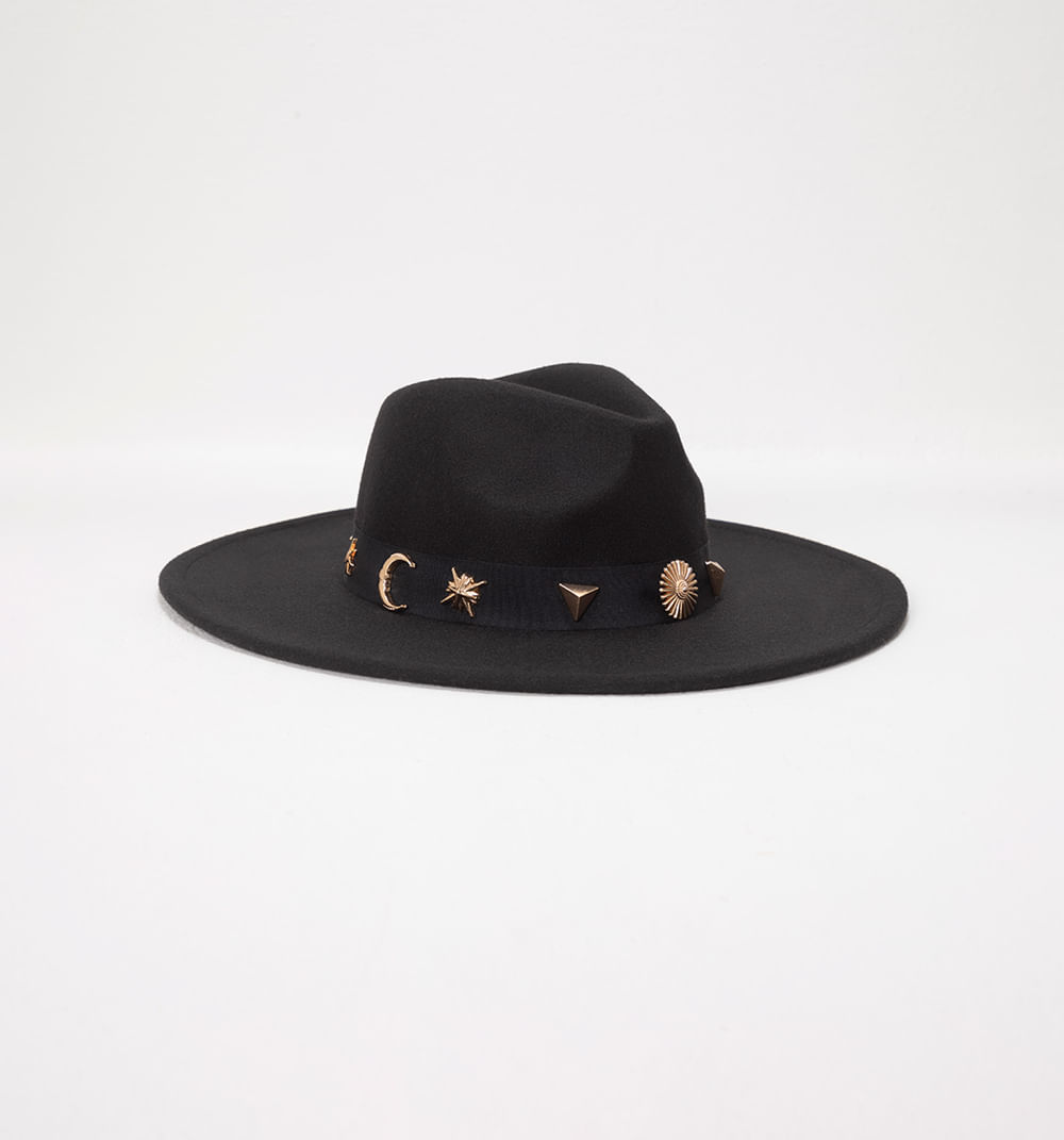 Sombrero ala ancha detalles misticos