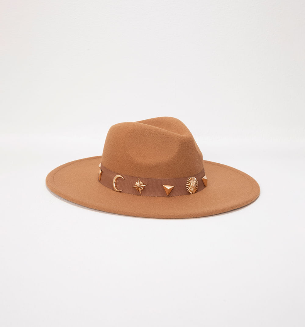 Sombrero ala ancha detalles misticos