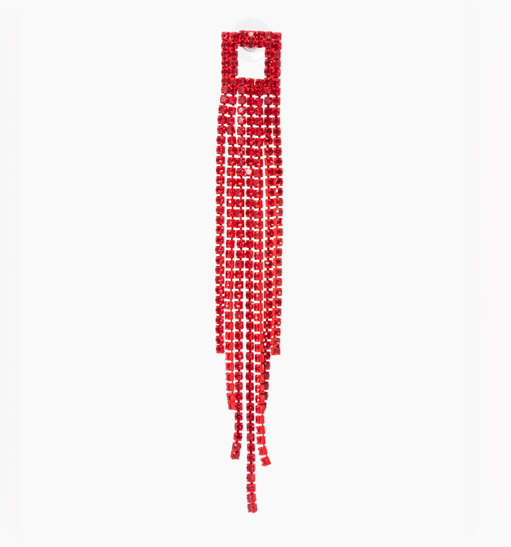 Aretes cascada cristales rojos