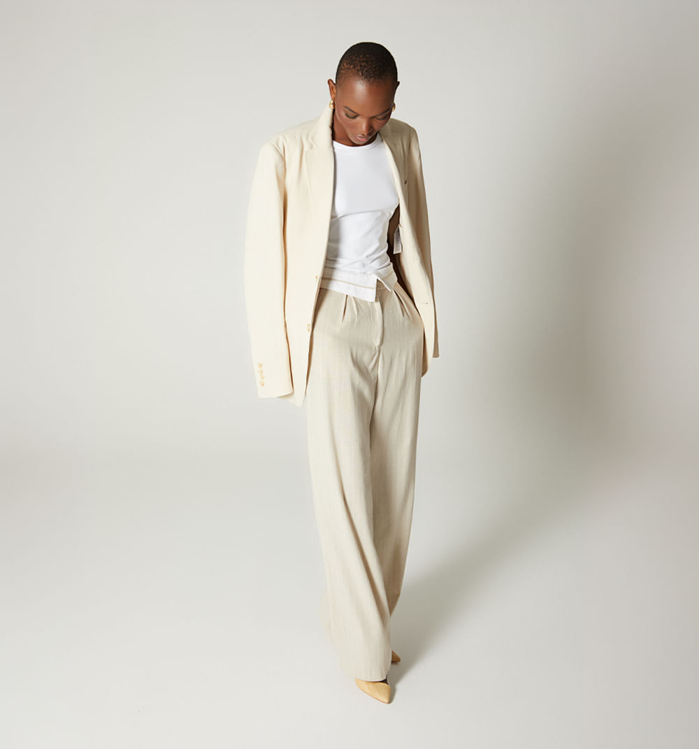Pantalon palazo tiro alto pretina combin
