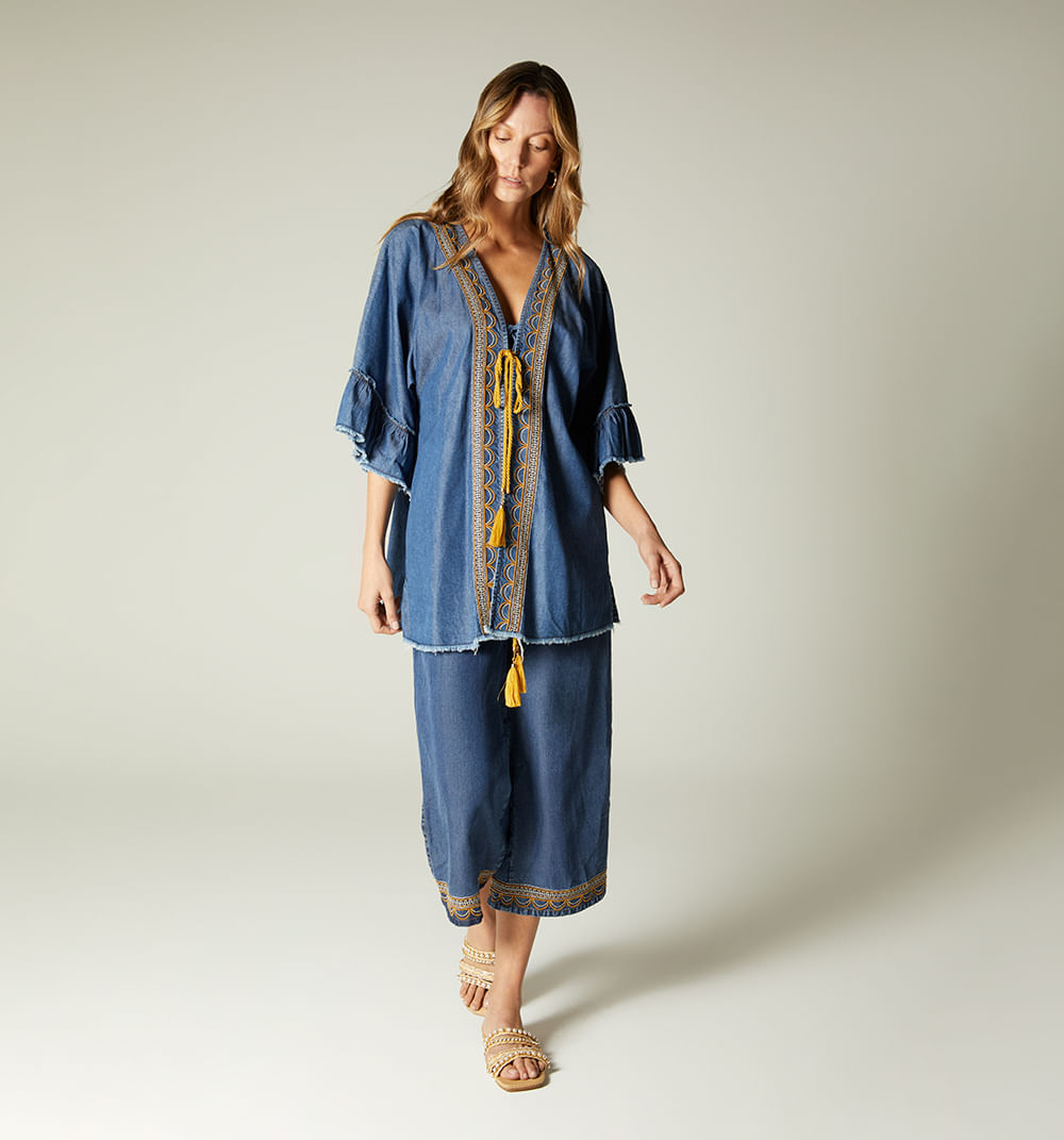 Jean boho bordado
