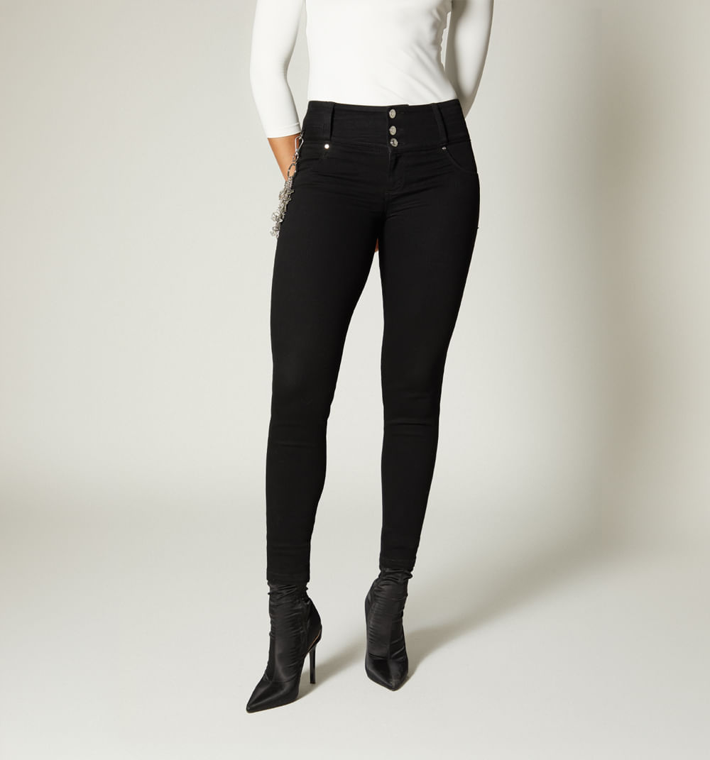 Jean ultraslim, tiro medio, levanta cola