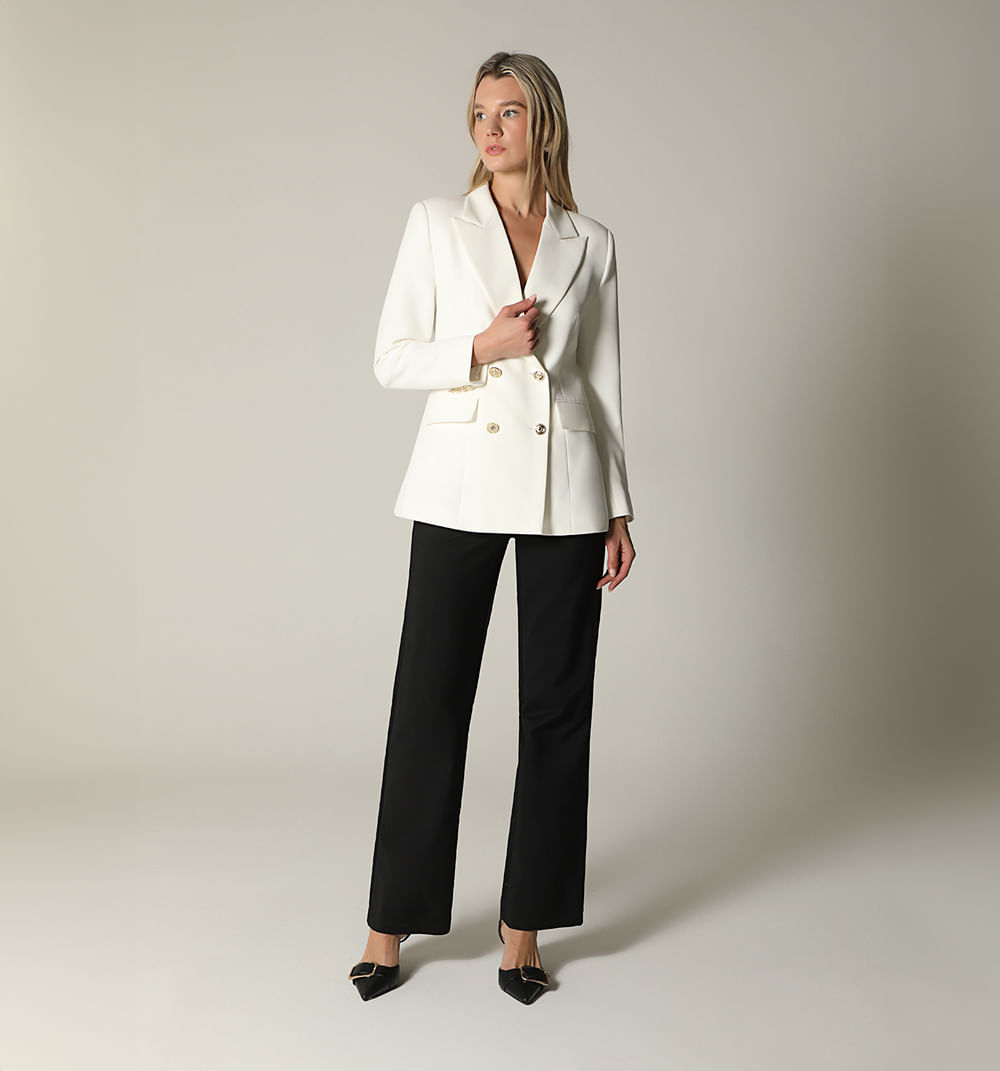 Pantalon tiro alto con  pretina combinad