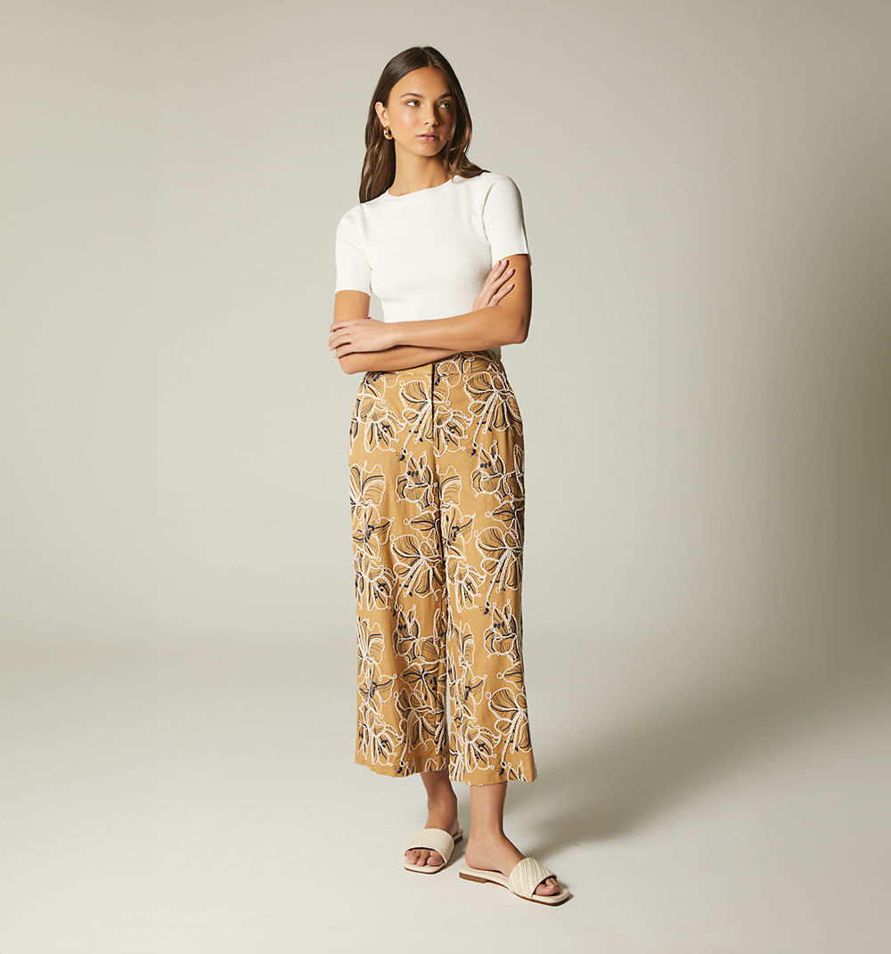 Pantalon culotte tiro alto