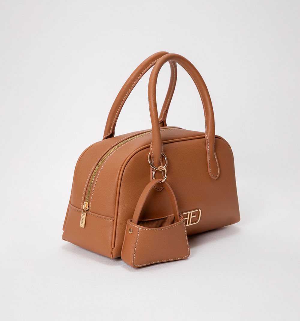Bolso de mano con costuras en constraste