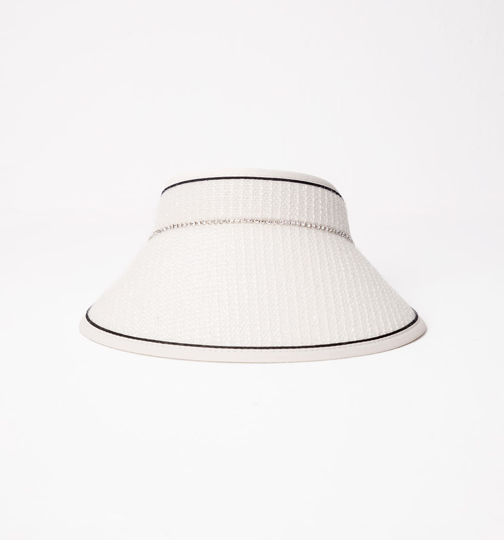Sombrero tipo visera con lurex y cadena