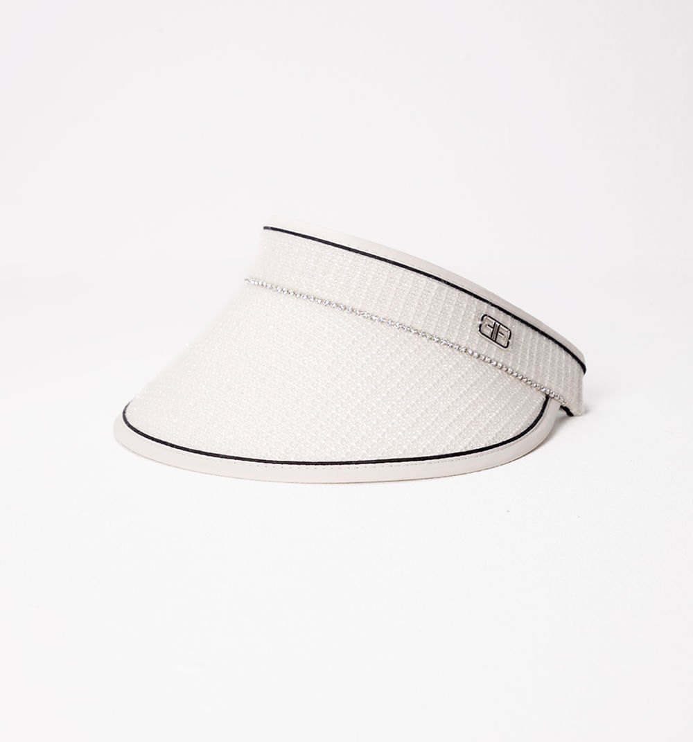 Sombrero tipo visera con lurex y cadena