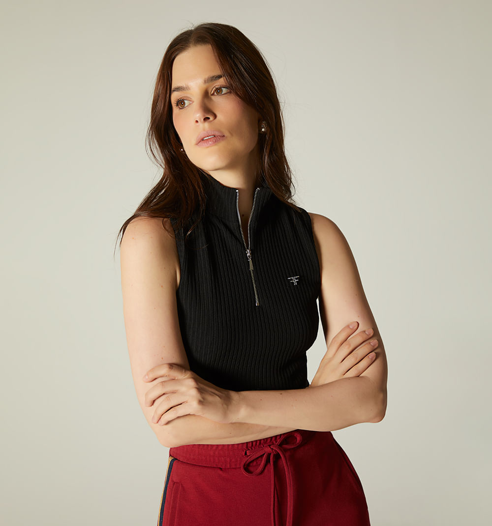 Blusa manga sisa cuello alto
