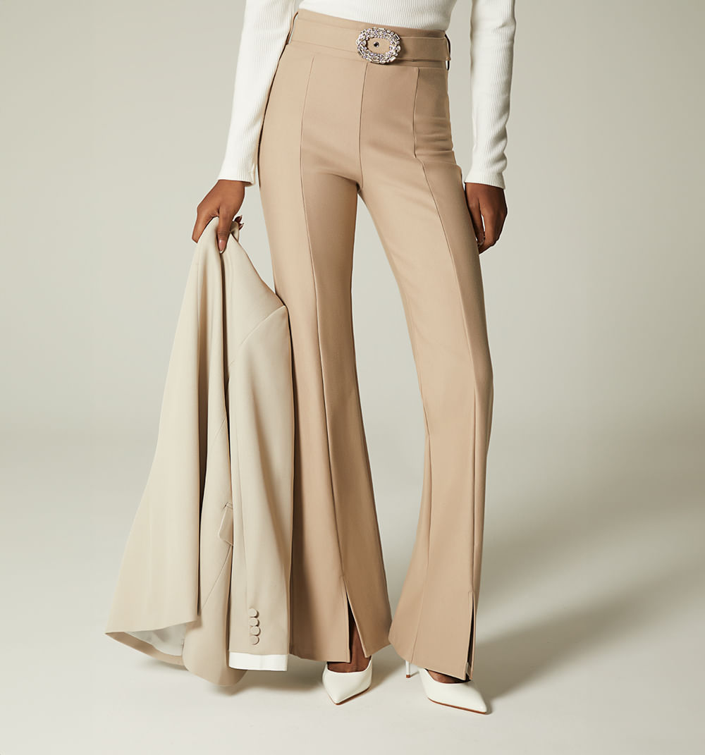 Leggins tiro super alto bota semi campan