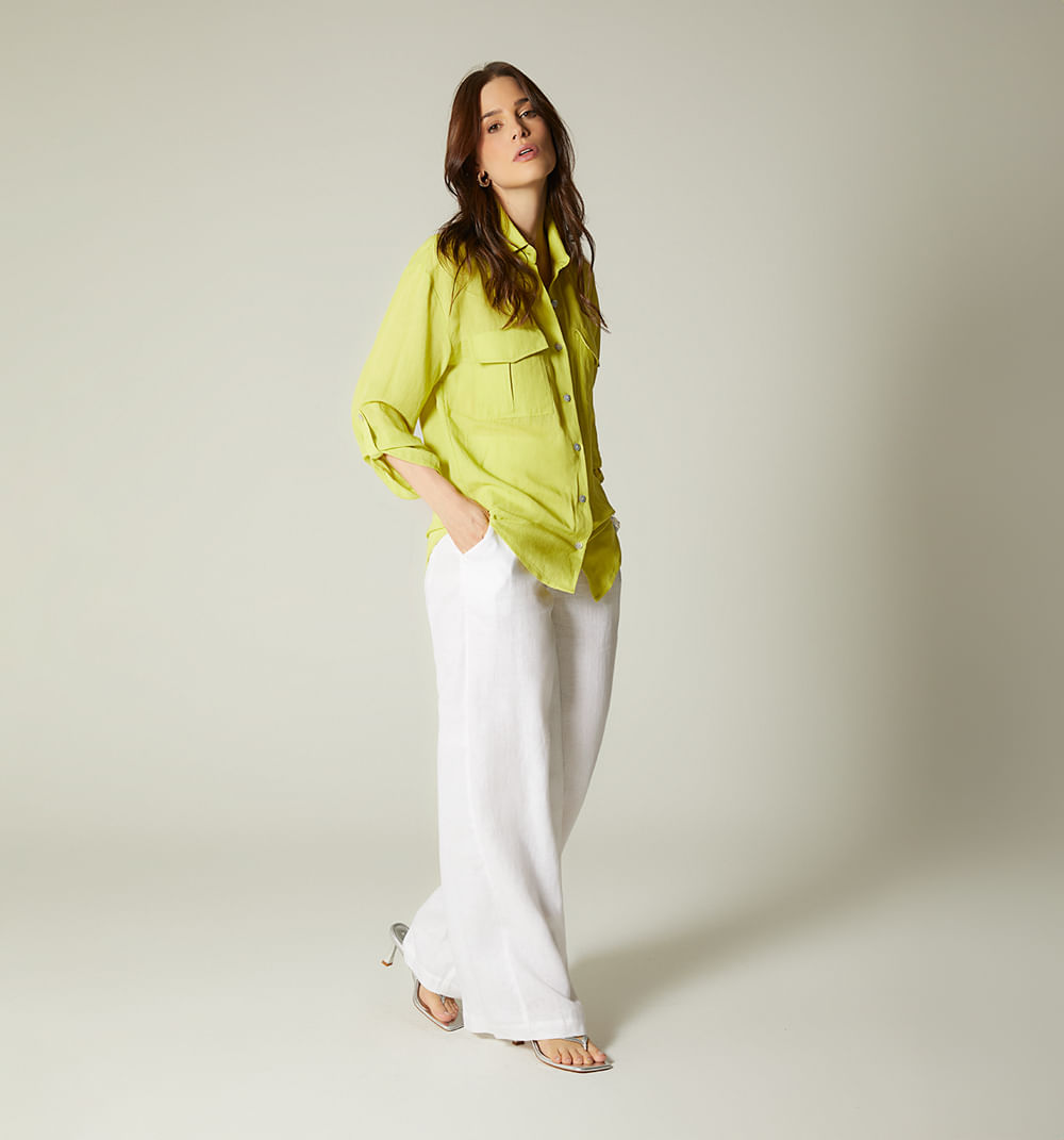 Blusa manga larga  con bolsillo