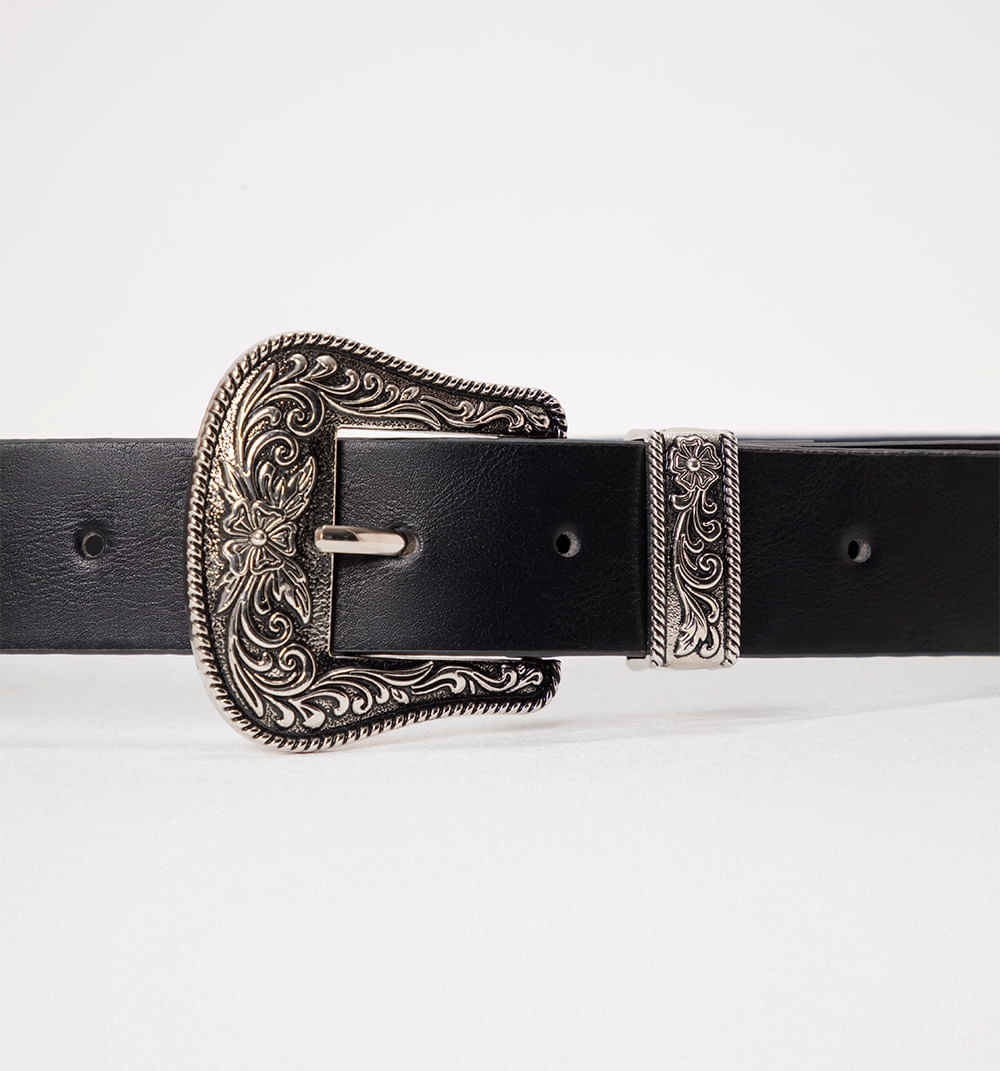 Correa hebilla pasador y puntera western