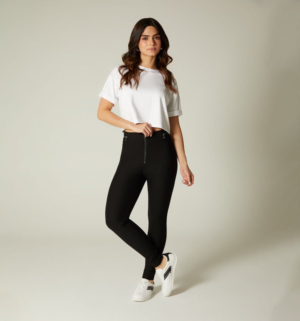 Leggins tiro alto pitillo con cremallera