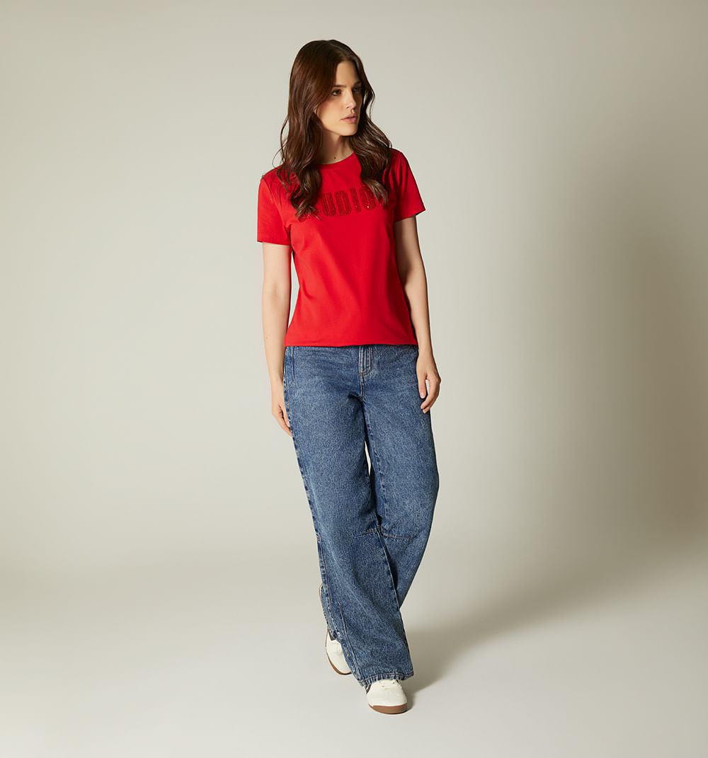Camiseta logo studio f con lentejuela