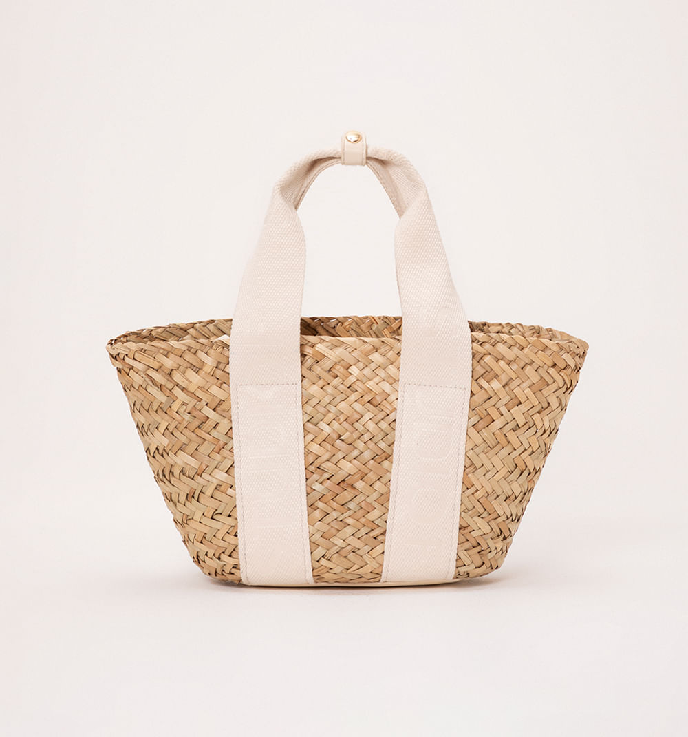 Bolso de mano tipo canasto con asa en lo