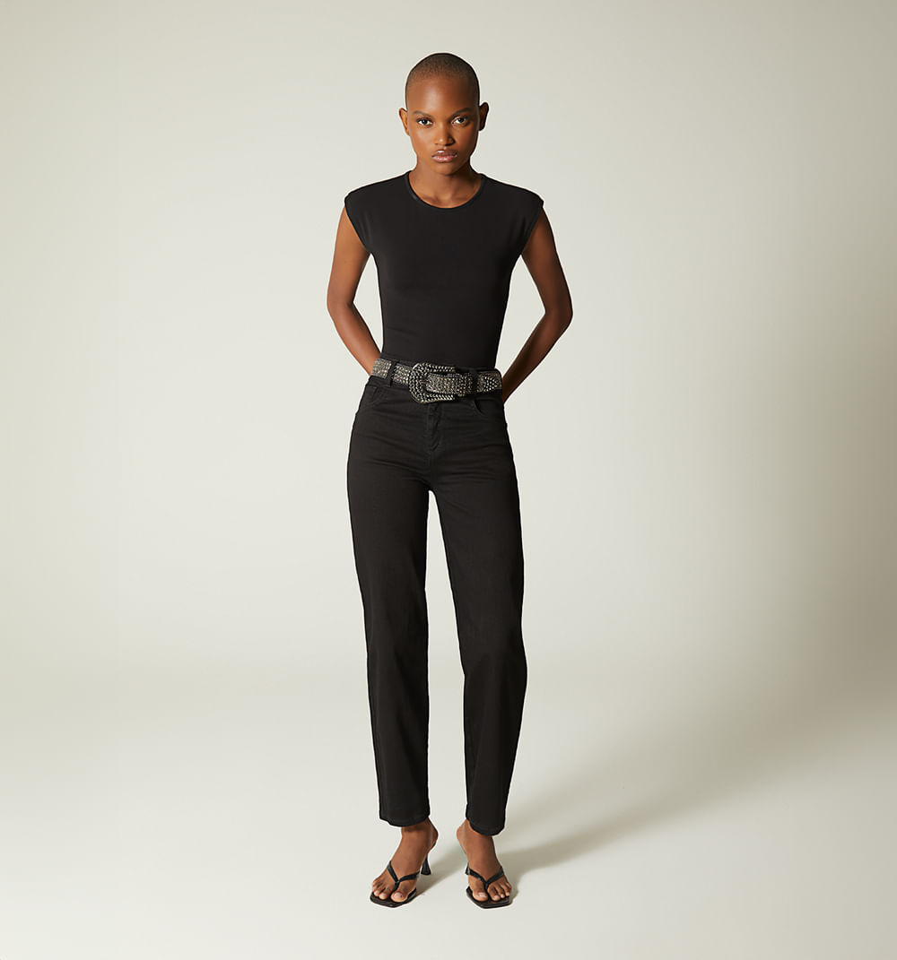 Jean skinny tiro alto con correa para mu