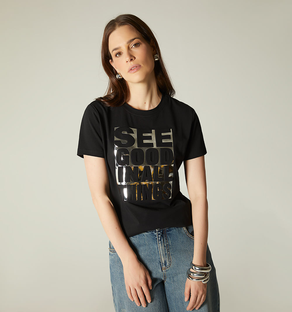 Camiseta logo foil